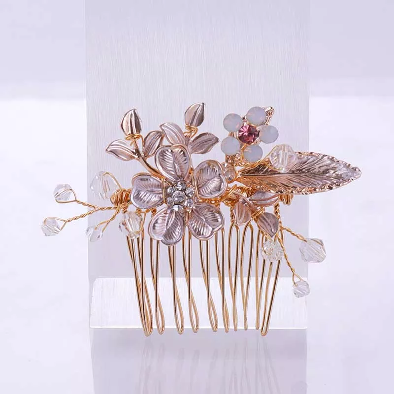 Wedding Hair Accessories Flower Hair Clips Hairpin Crystal Bride Headdress for Women Faux Pearl Barrettes Hair Combs Hair Decor