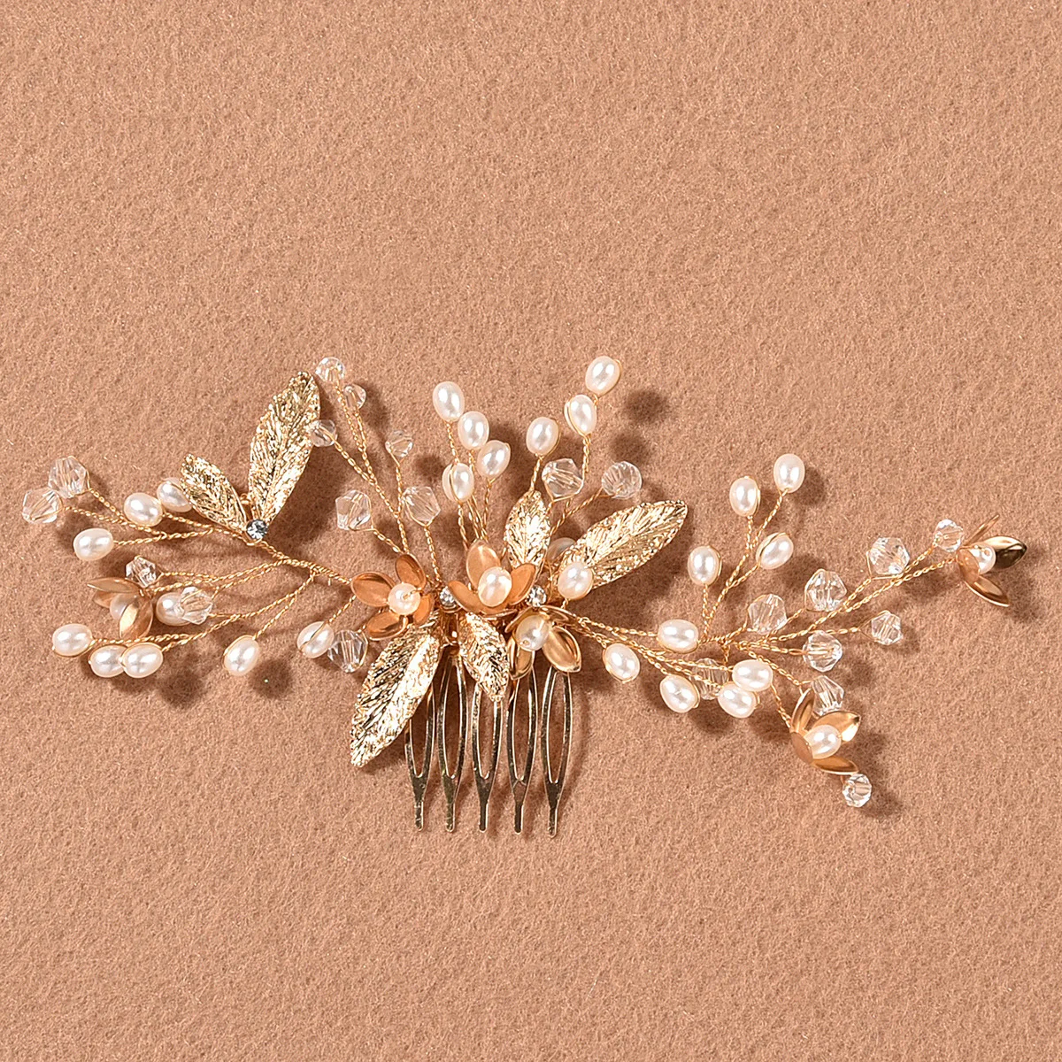 Wedding Hair Accessories Flower Hair Clips Hairpin Crystal Bride Headdress for Women Faux Pearl Barrettes Hair Combs Hair Decor