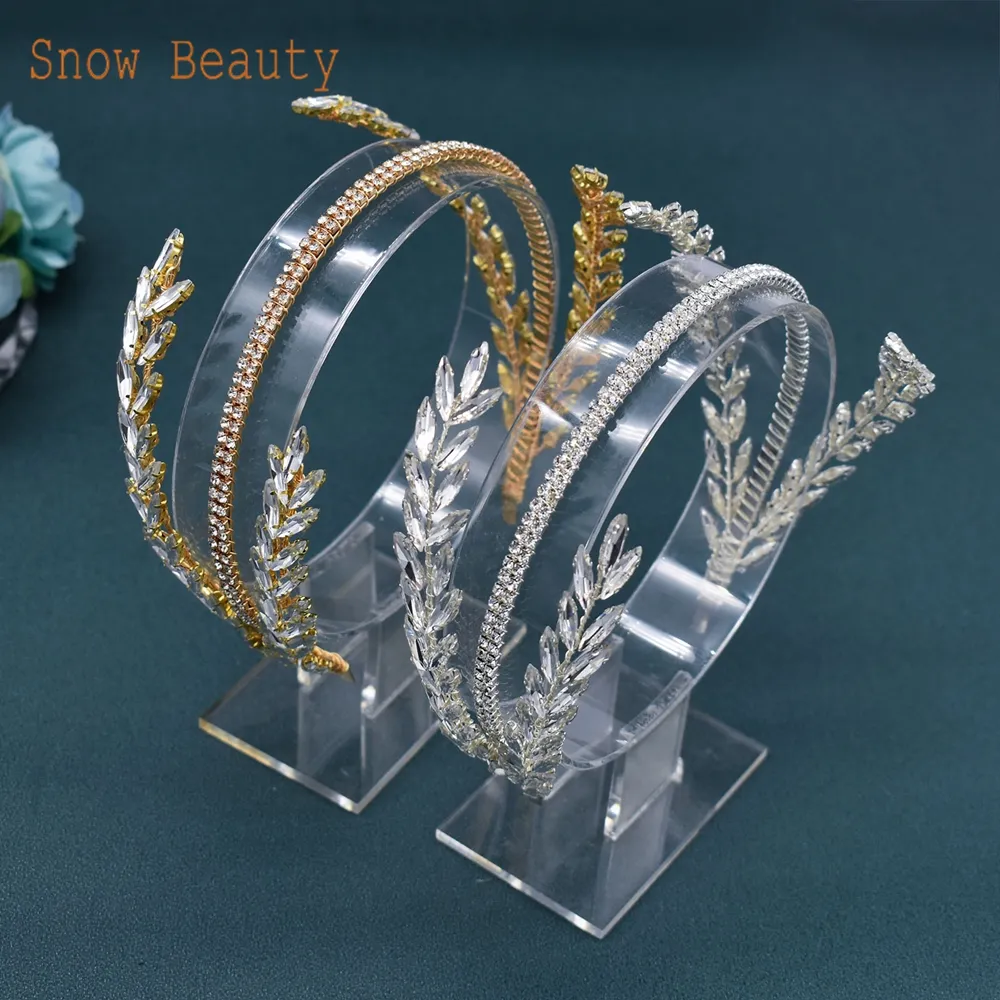 DZ030 Luxury Rhinestone Wedding Headband Bridal Headpieces Hair Accessories for Brides Women and Girls Bridesmaids Headdress