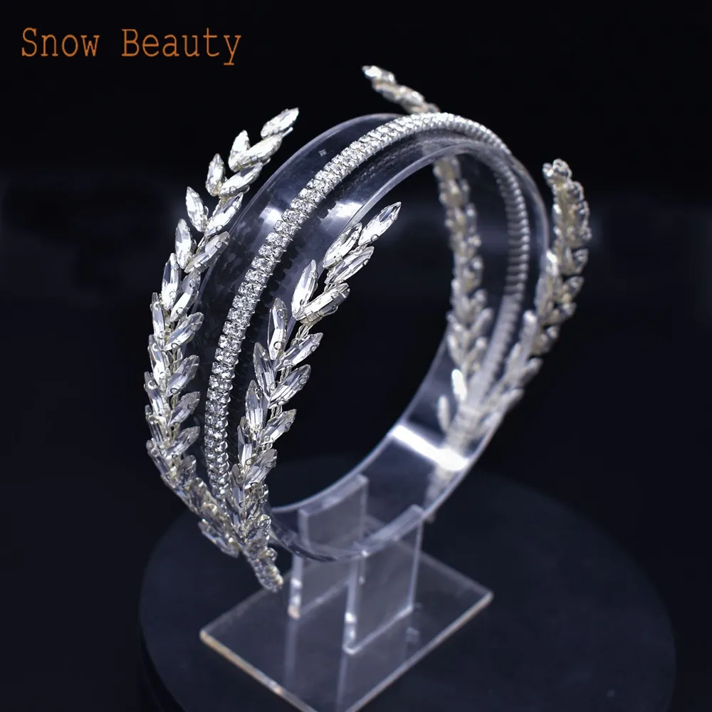 DZ030 Luxury Rhinestone Wedding Headband Bridal Headpieces Hair Accessories for Brides Women and Girls Bridesmaids Headdress