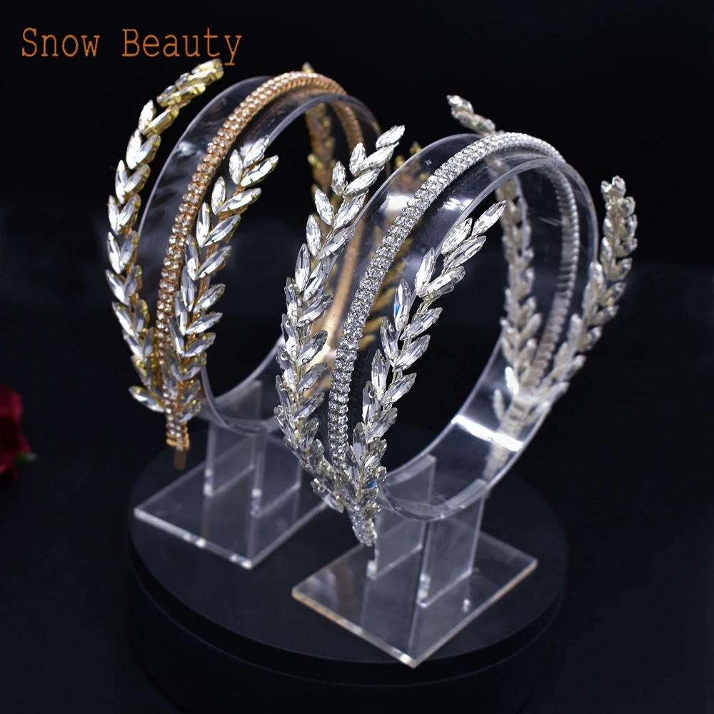 DZ030 Luxury Rhinestone Wedding Headband Bridal Headpieces Hair Accessories for Brides Women and Girls Bridesmaids Headdress