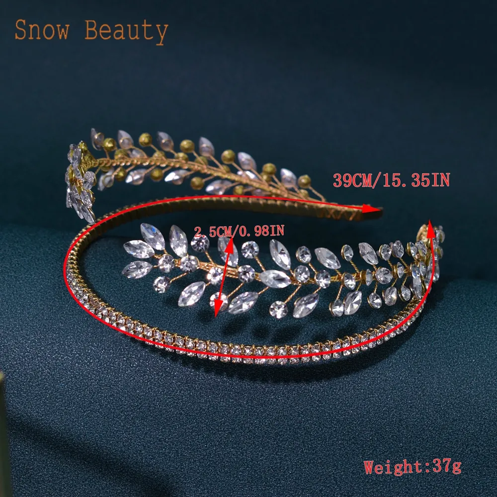 DZ030 Luxury Rhinestone Wedding Headband Bridal Headpieces Hair Accessories for Brides Women and Girls Bridesmaids Headdress