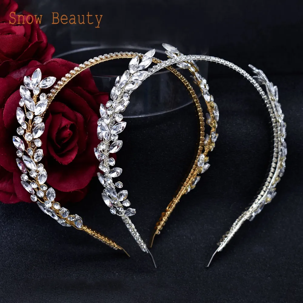 DZ030 Luxury Rhinestone Wedding Headband Bridal Headpieces Hair Accessories for Brides Women and Girls Bridesmaids Headdress