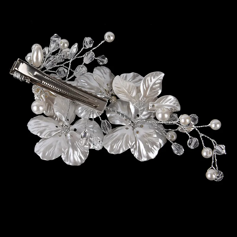 Bridal Crystal Pearl Flower Hair Clip Floral Style Barrette Bride Hair Jewelry Bridesmaid Wedding Hair Accessories