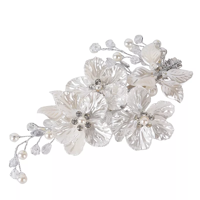 Bridal Crystal Pearl Flower Hair Clip Floral Style Barrette Bride Hair Jewelry Bridesmaid Wedding Hair Accessories