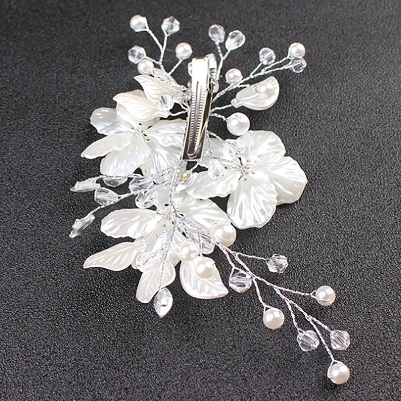 Bridal Crystal Pearl Flower Hair Clip Floral Style Barrette Bride Hair Jewelry Bridesmaid Wedding Hair Accessories