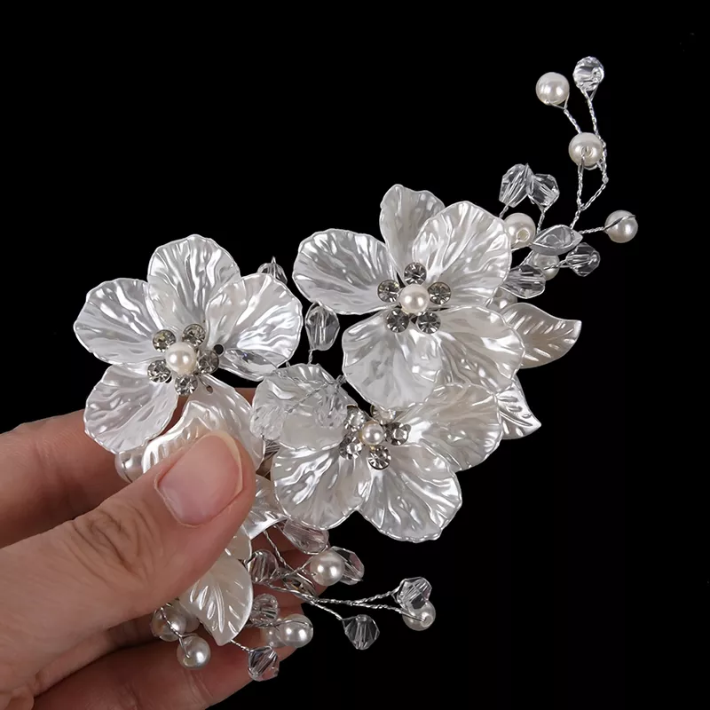 Bridal Crystal Pearl Flower Hair Clip Floral Style Barrette Bride Hair Jewelry Bridesmaid Wedding Hair Accessories