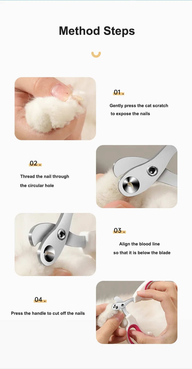 Professional Cat Nail Clippers for Small Cat Dog Stainless Steel Puppy Claws Cutter Pet Nail Grooming Clippers Trimmer