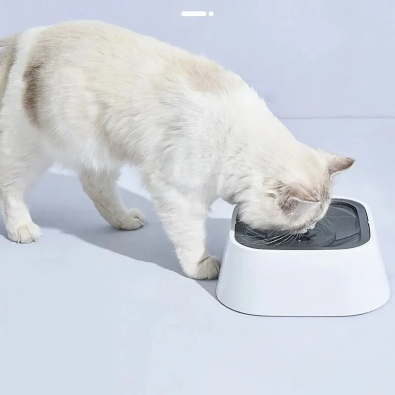 1.5L Dog Drinking Water Bowls Floating Non-Wetting Mouth Cat Slow Anti-Overflow Water Feeding Dispenser Large Capacity