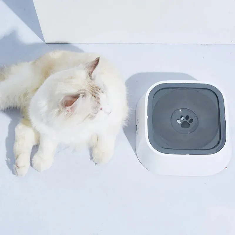 1.5L Dog Drinking Water Bowls Floating Non-Wetting Mouth Cat Slow Anti-Overflow Water Feeding Dispenser Large Capacity