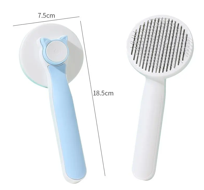 Cat Comb One-click Cat Brush Automatic Pet Hair Remover Pet Grooming Open Knot Comb for Cats Grooming Handle Brush Pet Supplies