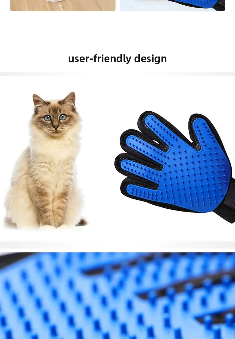 Pet Hair Remover Gloves Cat Dog Massage Bathing Cleaning Grooming Supplies Silicone Hair Sticking Removal Brush