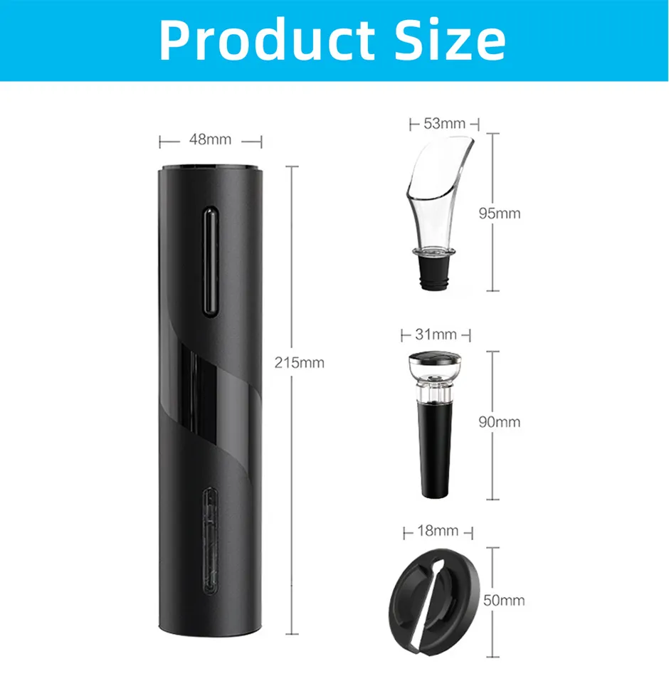 Electric Wine Opener Automatic Corkscrew Wine Openers for Beer Battery Bottle Opener Foil Cutter Kitchen Bar Can Opener