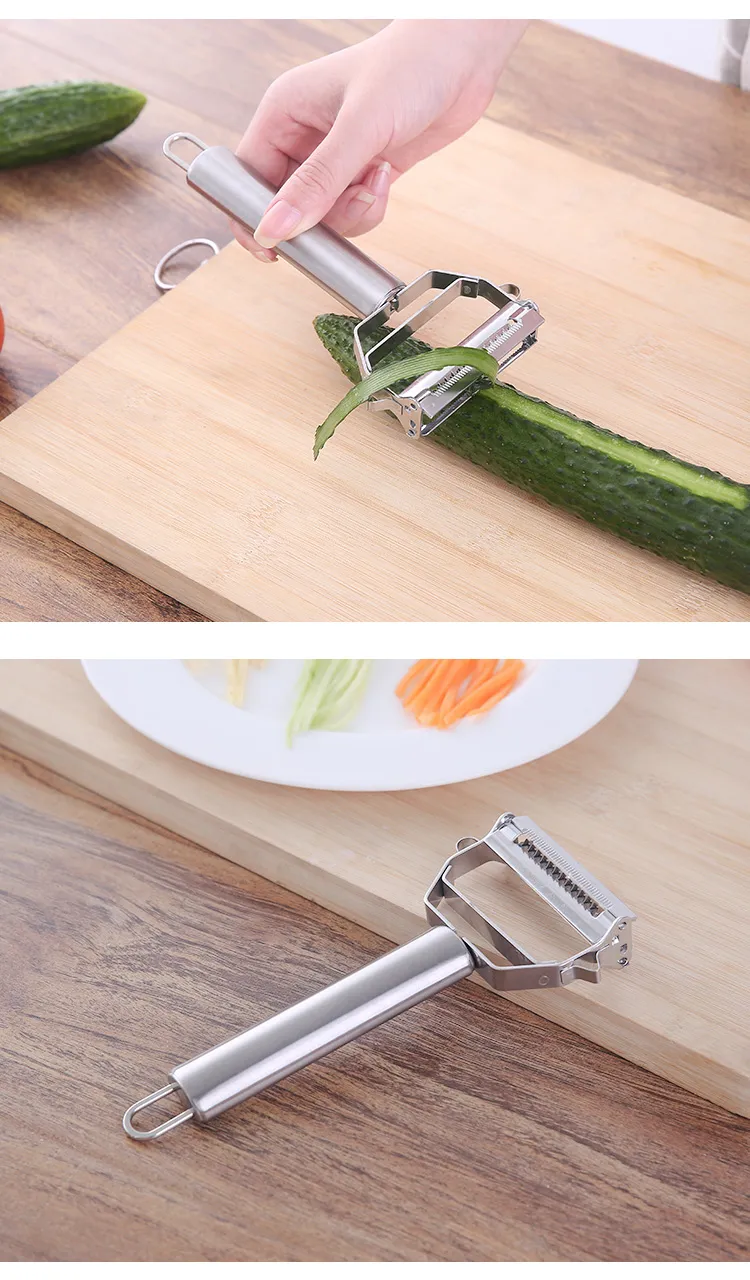 Kitchen Vegetable Peeler Stainless Steel Melon Planer Double-Head Peeler Household Multiple-Function Fruit And Vegetable Peeler