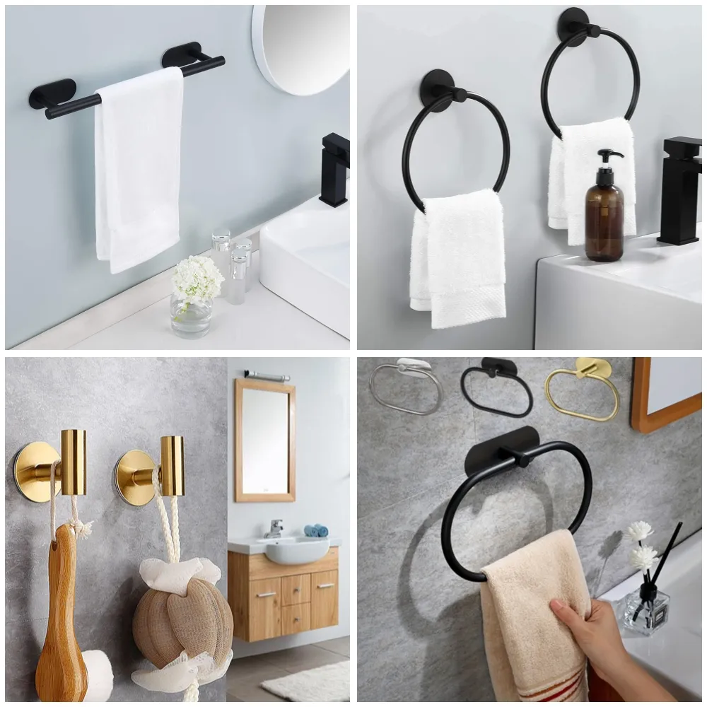 Adhesive Paper Towel Holder For Kitchen Napkin Rack Toilet Paper Holder Tissue Dispenser Cabinet Storage Bathroom Accessories