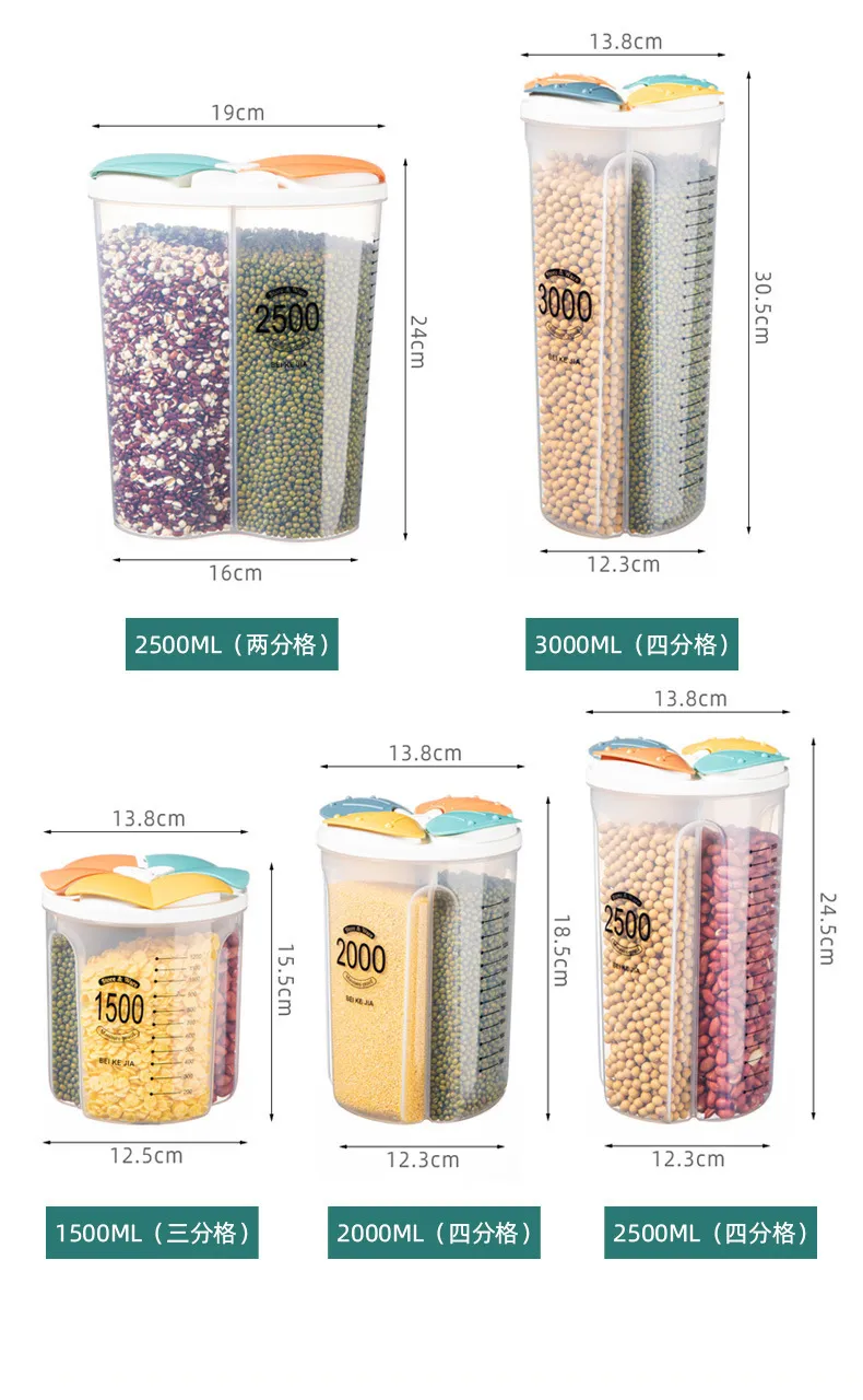 Kitchen Storage Container Large Food Storage Container 360° Rotating Rice Barrels Sealed Cereal Dispenser Rice Tank Grain Box