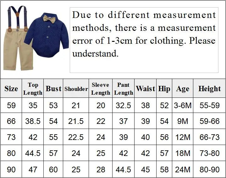 3 6 12 18 24M Infant Bodysuit Sets Formal Wedding Clothing for Baby Boy Outfit Suspender Suit Toddler Kid Birthday Party Costume