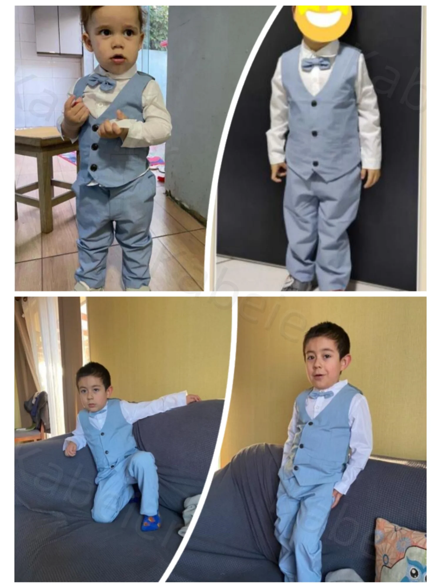 Gentleman Outfits Birthday Costume for Boy Children Spring Autumn Boutique Clothing Set Solid Vest Suit Kids Cotton Formal Wears