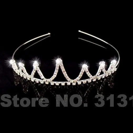 Bridal Wedding Crystal Rhinestone Crown Heart Crown Pageant Tiara Silver Color Women Children Tiaras Hair Comb Headband