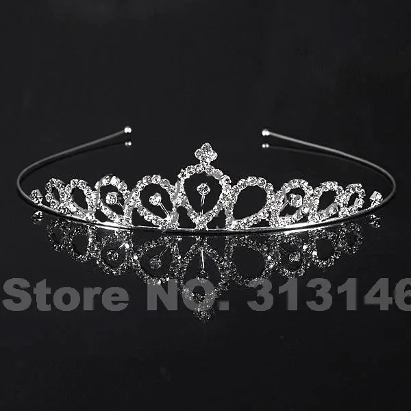 Bridal Wedding Crystal Rhinestone Crown Heart Crown Pageant Tiara Silver Color Women Children Tiaras Hair Comb Headband