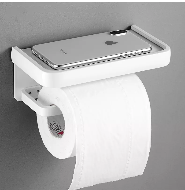 ELLEN Black Toilet Paper Holder Multifunction Bathroom Storage Shelf Roll Paper Holder EL609