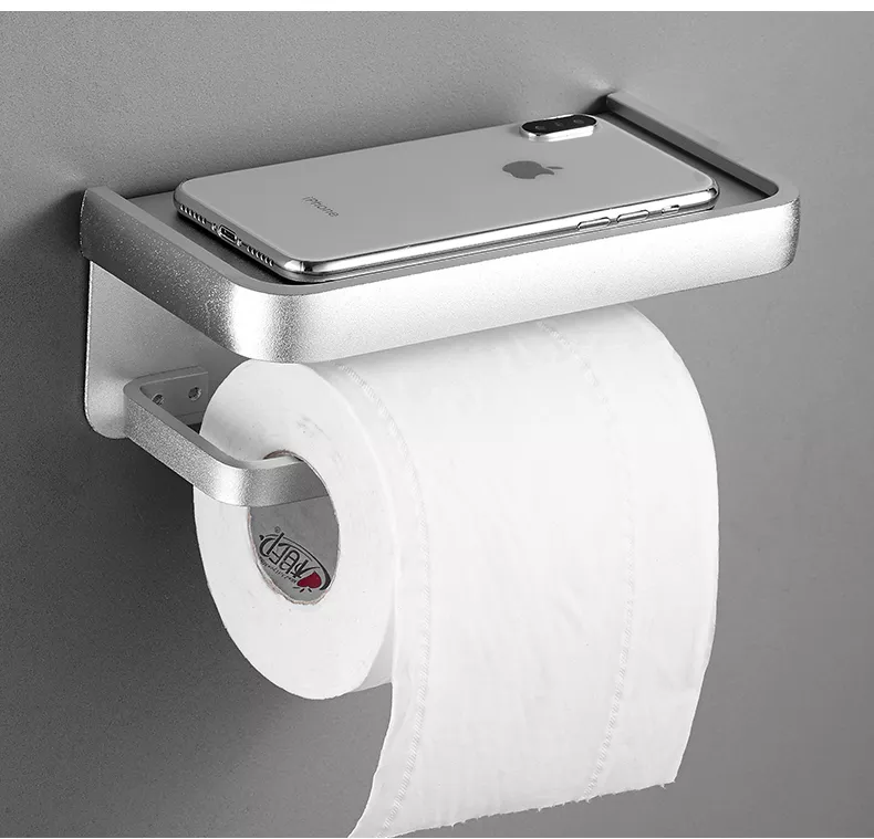 ELLEN Black Toilet Paper Holder Multifunction Bathroom Storage Shelf Roll Paper Holder EL609