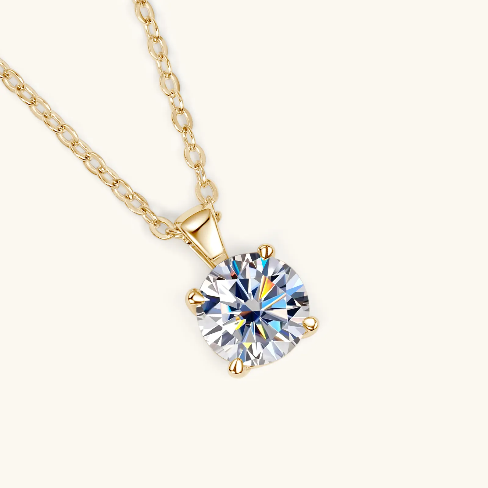 D Color 1ct Moissanite Pendant Necklace for Women 18k Gold Plated Certified Original 925 Silver Diamond Necklaces Fine Jewelry