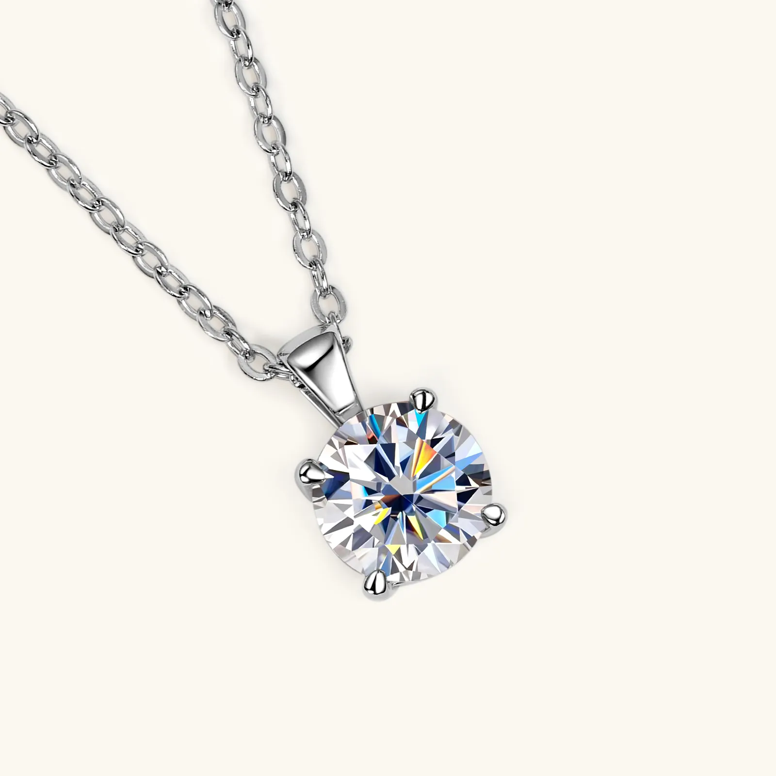 D Color 1ct Moissanite Pendant Necklace for Women 18k Gold Plated Certified Original 925 Silver Diamond Necklaces Fine Jewelry