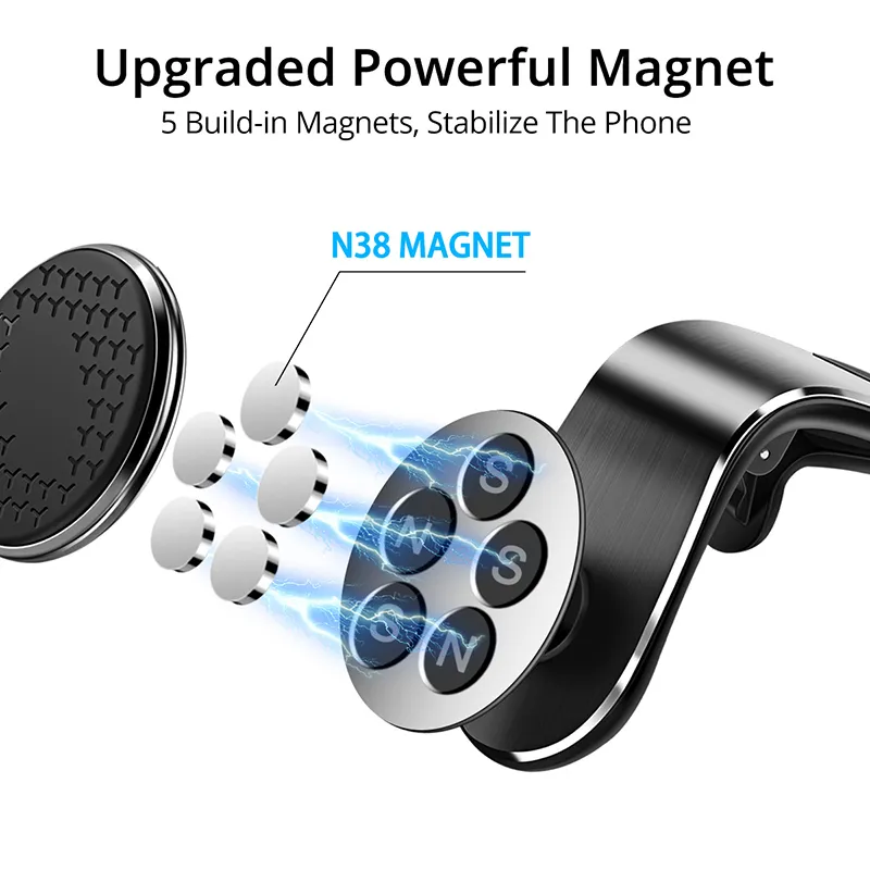 Magnetic Car Phone Holder Universal Air Vent Car Phone Mounts Cellphone GPS Support for iPhone Huawei Samsung Rotation Bracket