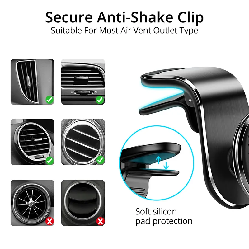 Magnetic Car Phone Holder Universal Air Vent Car Phone Mounts Cellphone GPS Support for iPhone Huawei Samsung Rotation Bracket