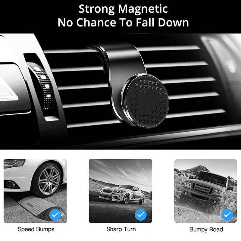 Magnetic Car Phone Holder Universal Air Vent Car Phone Mounts Cellphone GPS Support for iPhone Huawei Samsung Rotation Bracket