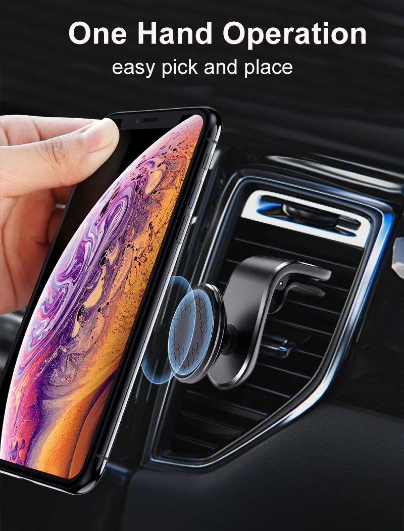 Magnetic Car Phone Holder Universal Air Vent Car Phone Mounts Cellphone GPS Support for iPhone Huawei Samsung Rotation Bracket