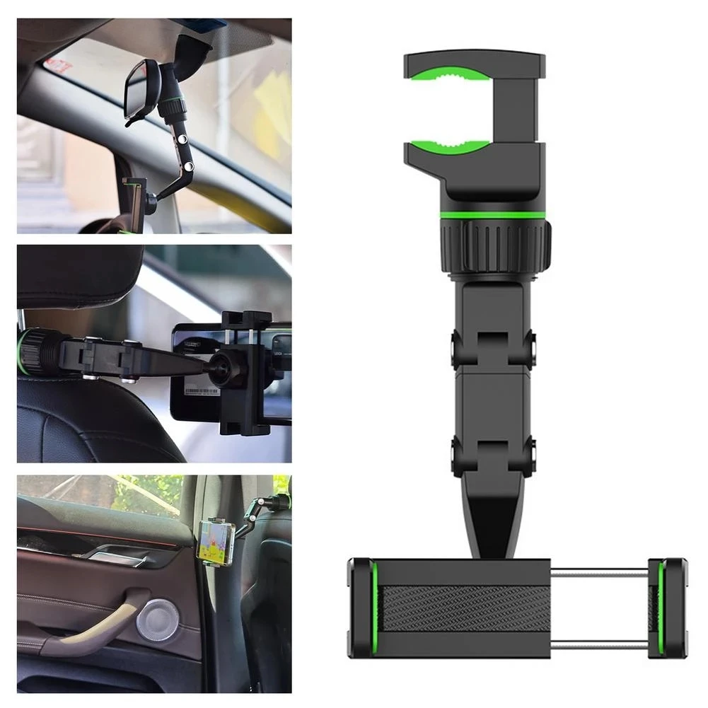 Telephone Car Holder 360 Degree Rotating Stand Rearview Mirror GPS Navigation Auto Phone Support Multifunctional Phone Holder