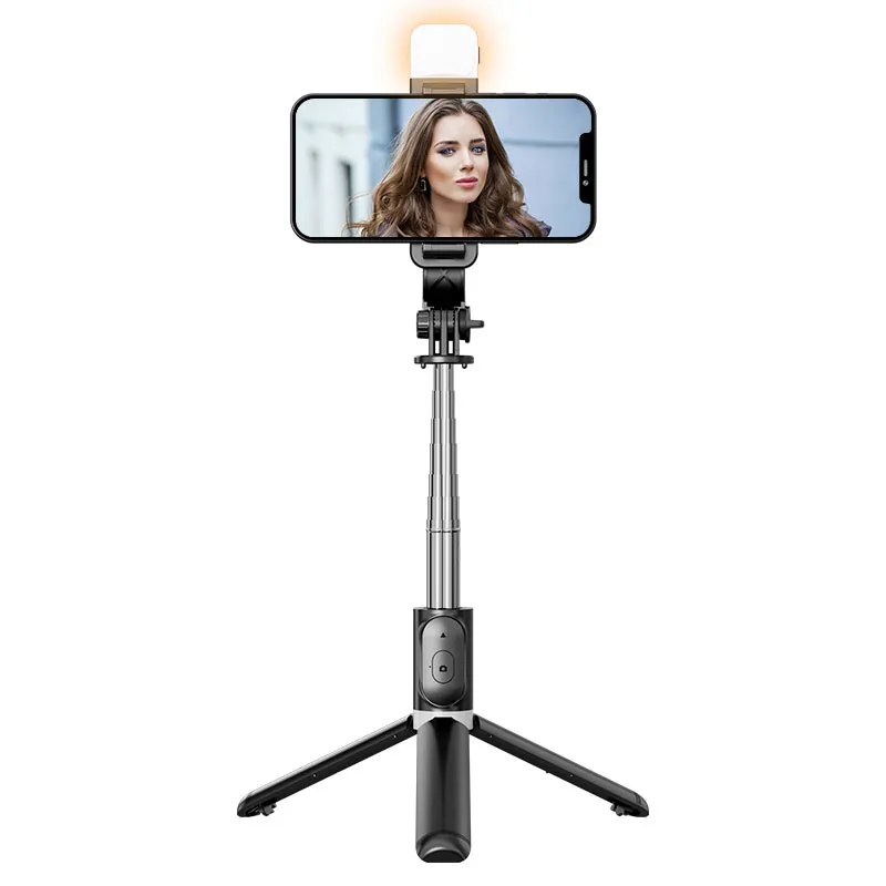 Portable 41 Inch Selfie Stick Phone Tripod with Wireless Remote Extendable Tripod Stand 360 Rotation Compatible with iPhone