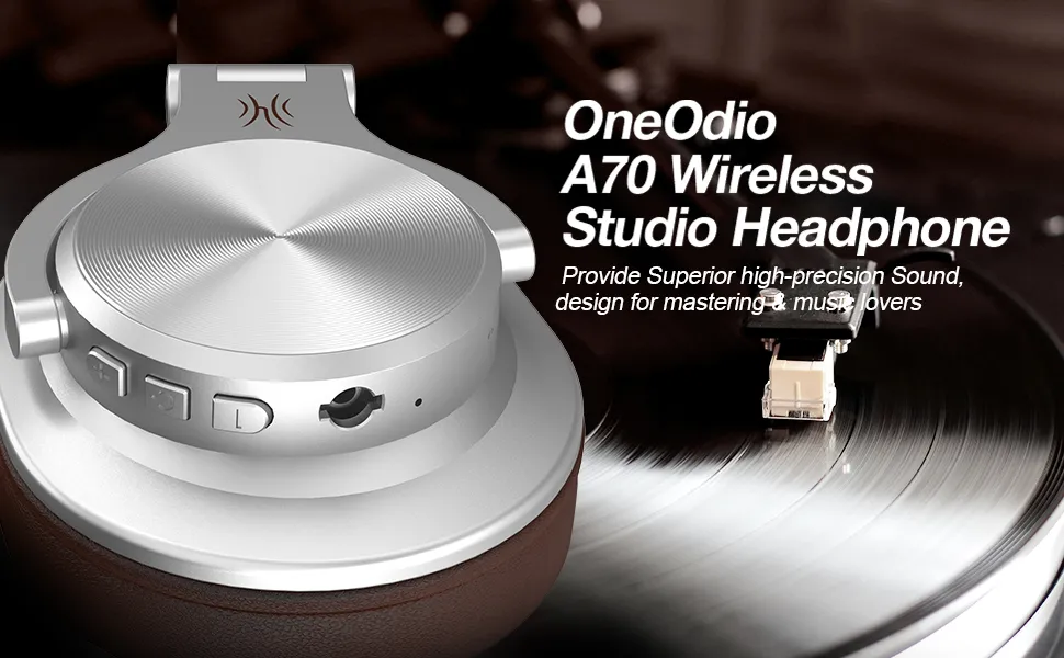 Oneodio Fusion A70 Bluetooth 5.2 Headphones Hi-Res Audio Over Ear Wireless Headset Professional Studio Monitor DJ Headphones 72H