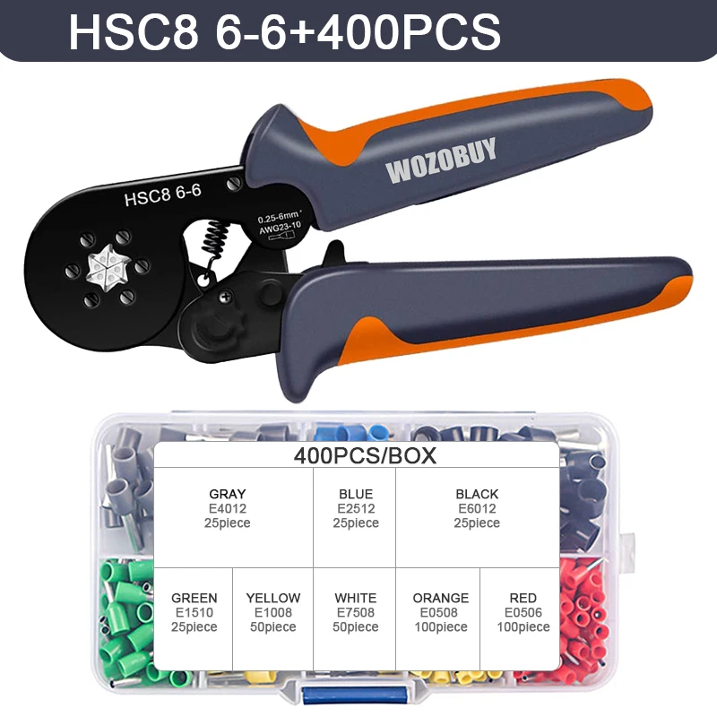 Tube Terminal Crimping Tools Ferrule Crimping Pliers HSC8 6-4 0.25-10mm² 23-7AWG 6-6 0.25-6mm² Electrician Clamp Sets Wire Tips