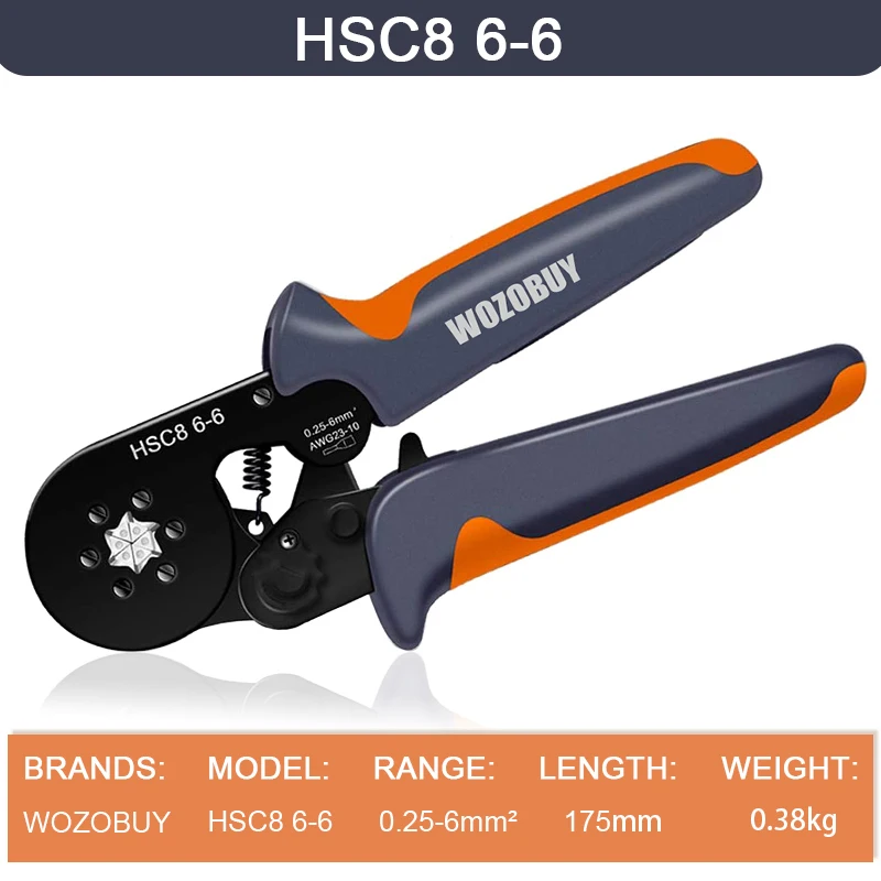 Tube Terminal Crimping Tools Ferrule Crimping Pliers HSC8 6-4 0.25-10mm² 23-7AWG 6-6 0.25-6mm² Electrician Clamp Sets Wire Tips