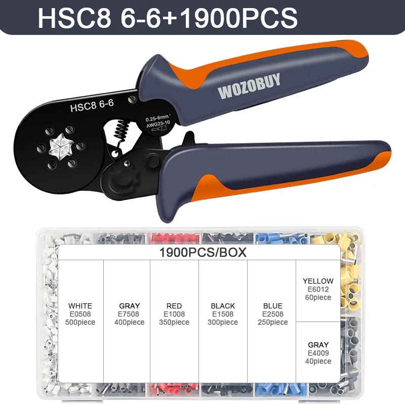 Tube Terminal Crimping Tools Ferrule Crimping Pliers HSC8 6-4 0.25-10mm² 23-7AWG 6-6 0.25-6mm² Electrician Clamp Sets Wire Tips