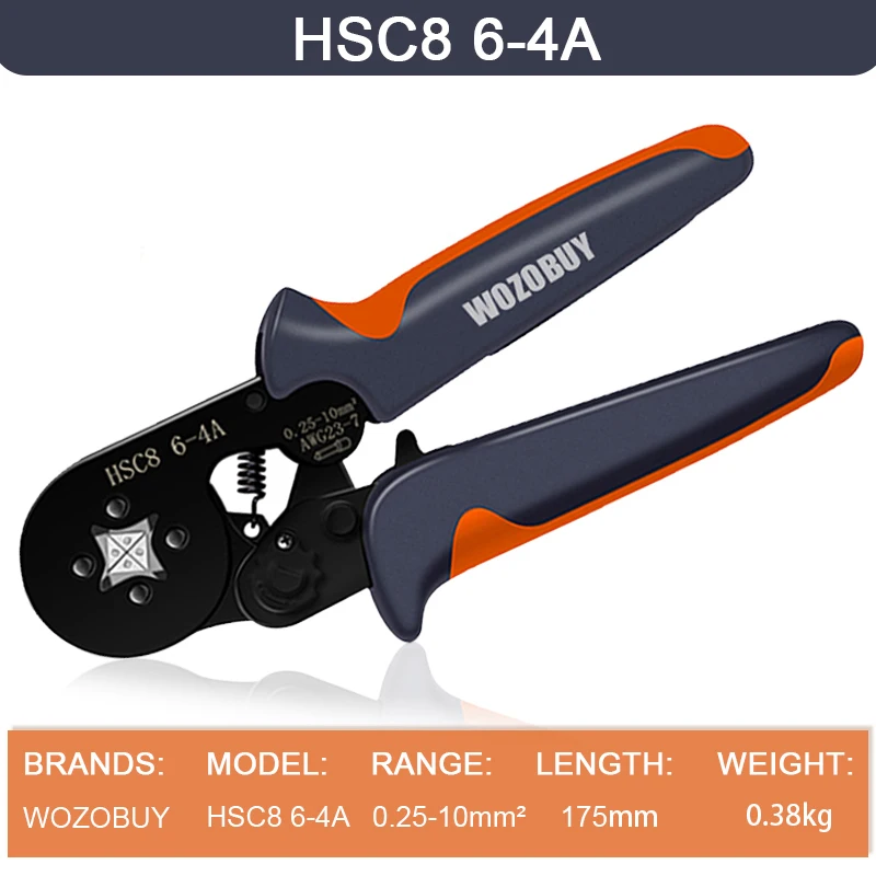 Tube Terminal Crimping Tools Ferrule Crimping Pliers HSC8 6-4 0.25-10mm² 23-7AWG 6-6 0.25-6mm² Electrician Clamp Sets Wire Tips