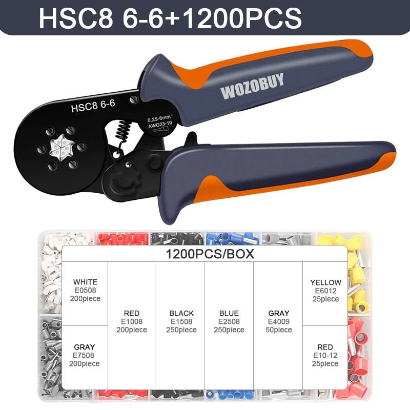 Tube Terminal Crimping Tools Ferrule Crimping Pliers HSC8 6-4 0.25-10mm² 23-7AWG 6-6 0.25-6mm² Electrician Clamp Sets Wire Tips