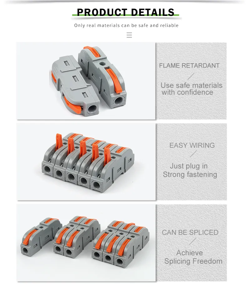 DIY GO Quick Splicing Multiplex Butt Wire Connector Compact Electrical Cable Terminal Block Home Wiring Connectors Junction Box