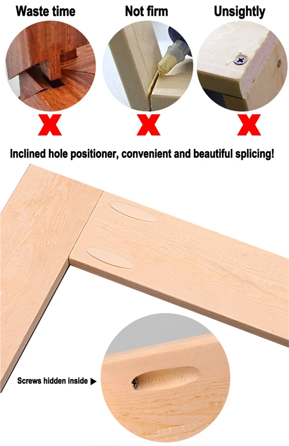 Woodworking Oblique Hole Locator Pocket Hole Angle Drill Guide Hole Punch Locator Set DIY Carpentry Tool