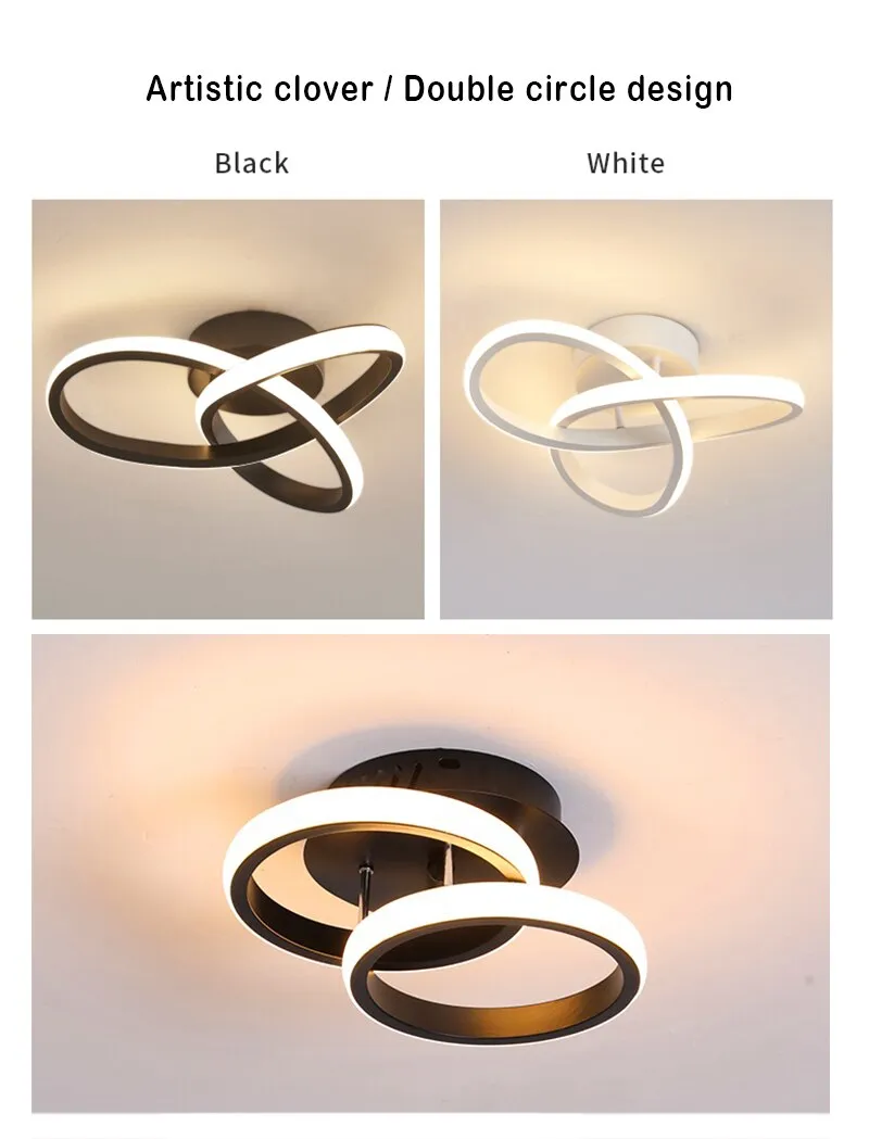 Household LED Chandelier Three Colors Lamp Modern Style Ceiling Lamp Bedroom Light Surface Installation AC 220V Dining Room Lamp