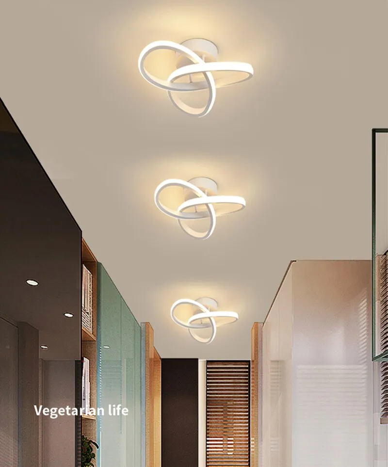 Household LED Chandelier Three Colors Lamp Modern Style Ceiling Lamp Bedroom Light Surface Installation AC 220V Dining Room Lamp