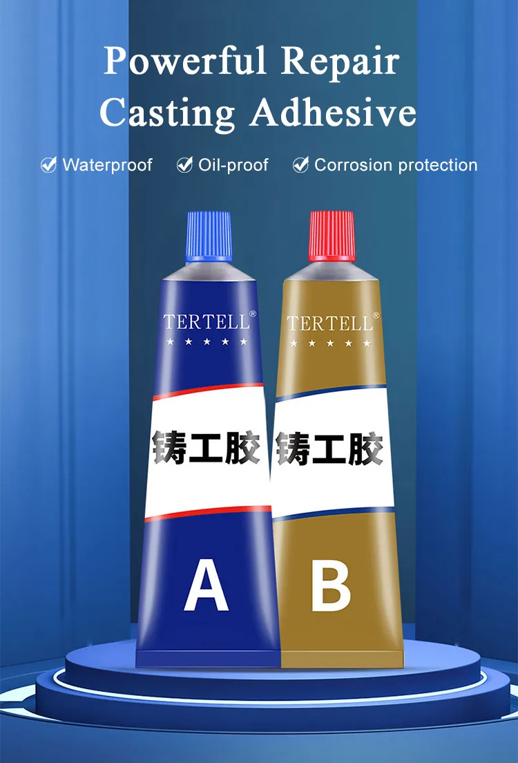 Strong Metal Repair Glue High Strength Cold Welding Glue Magic Plastic Repair Casting Adhesive Heat Resistance AB Glue Sealant