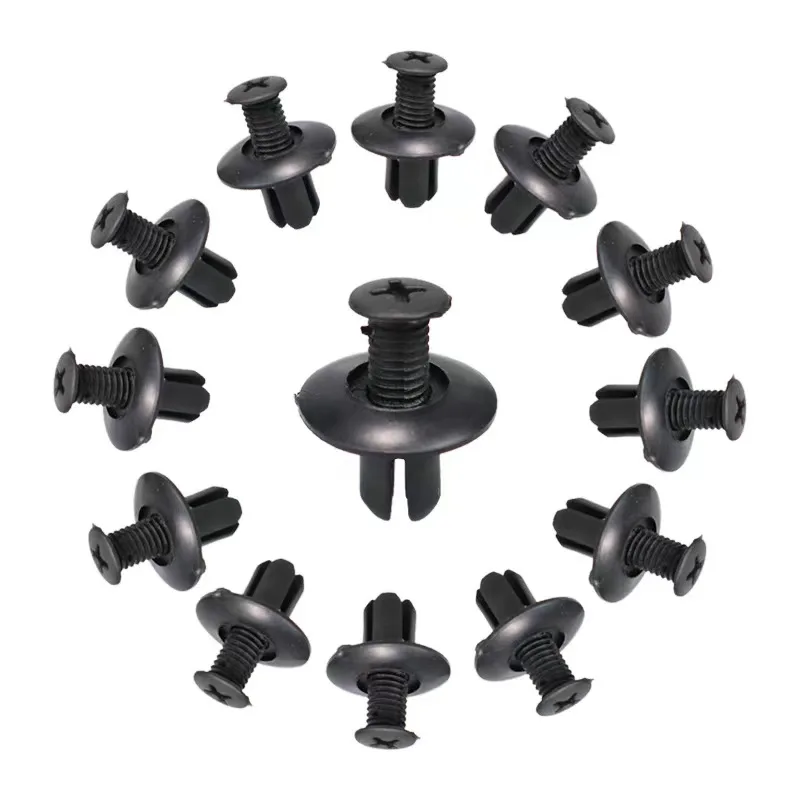 5/100pcs 8mm Plastic Rivets Fasteners Screw Car Bumper Fender Black Rivet Car Fastener Clips for Toyota Focus Kia Nissan Yamaha