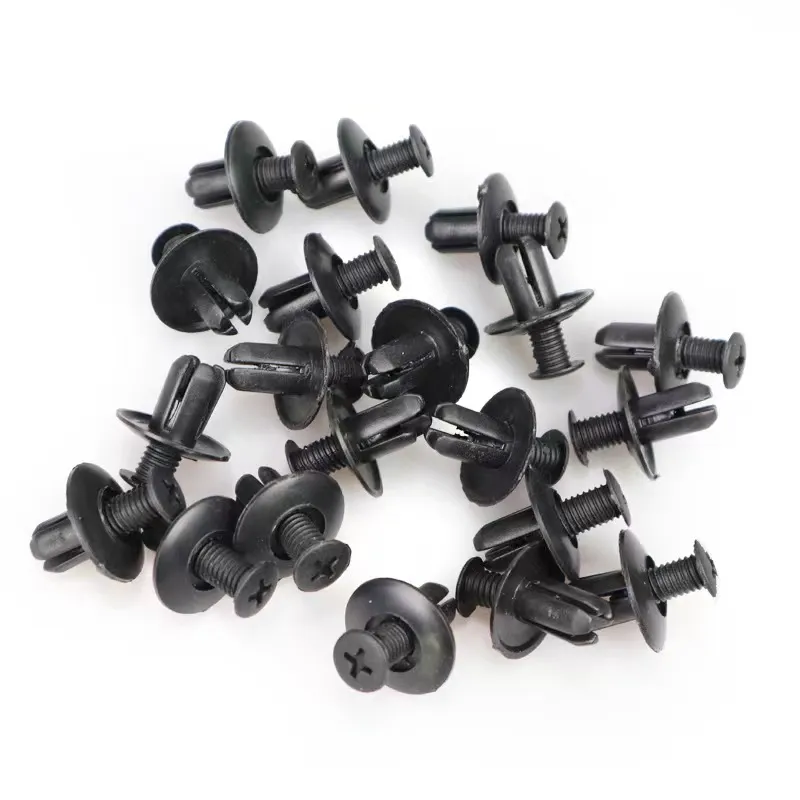 5/100pcs 8mm Plastic Rivets Fasteners Screw Car Bumper Fender Black Rivet Car Fastener Clips for Toyota Focus Kia Nissan Yamaha