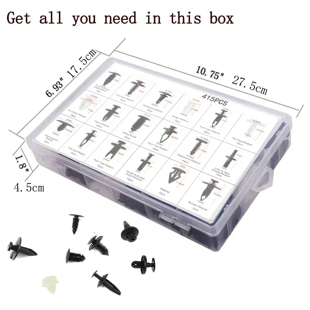 800pcs-100Pcs Car Fastener Clip Kit Fender Rivet Clips Auto Body Push Retainer Pin Rivet Bumper Door Trim Panel Retainer Repair