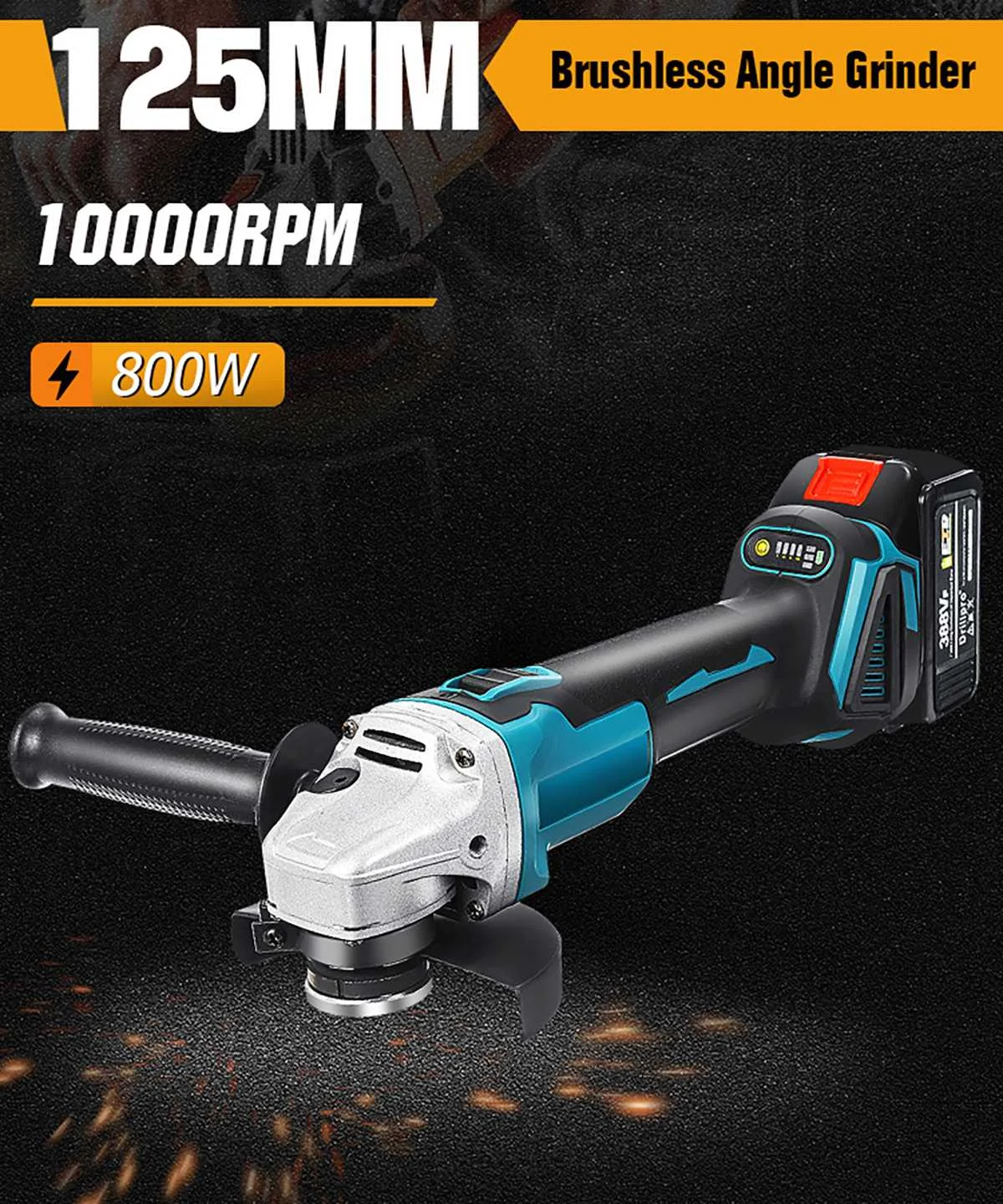 125mm M14 Brushless Electric Angle Grinder Grinding Machine Cordless Woodworking Polisher Power Tool For Makita 18V Battery