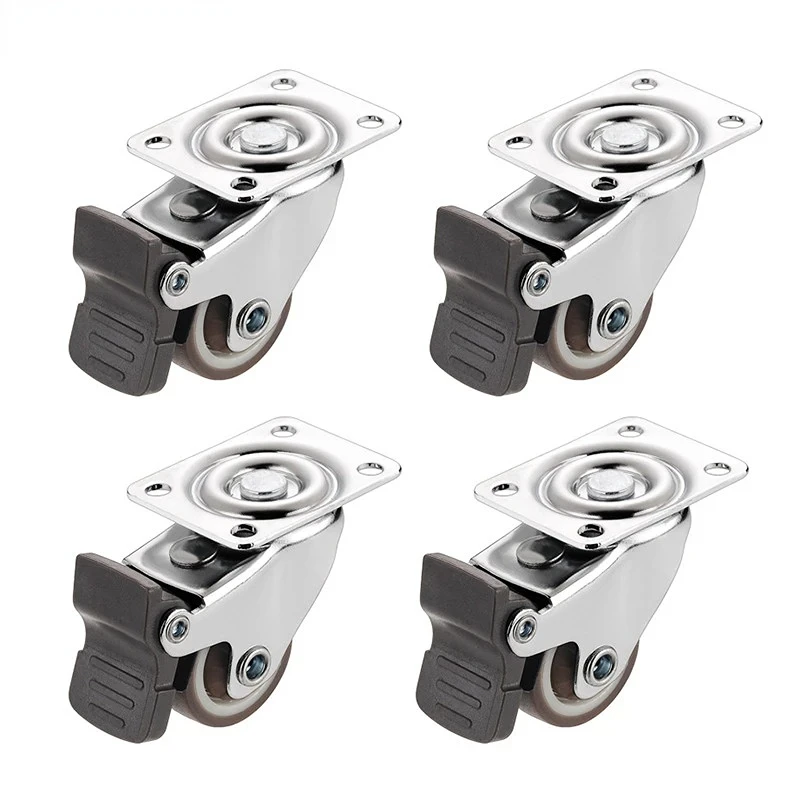 4PCS Furniture Caster 1/2 inches Soft Rubber Universal Wheel Swivel Caster Roller Wheel For Platform Trolley Accessory Furniture